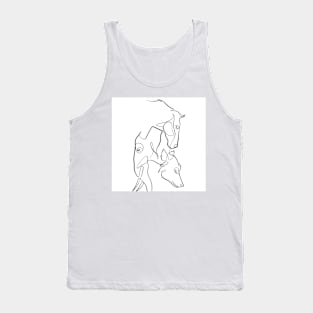 horse elephant wolf sketch Tank Top